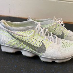 Nike Flyknit Zoom Agility White/Cool Grey/Volt, Size 7